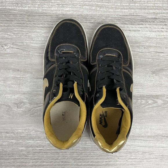 NIKE Vintage Rare Men’s Size 9 Black & Gold Low cut Air Force Sneaker From Japan main image 5